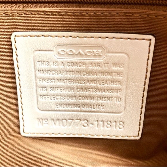 Cream and Tan Coach Satchel Bag - Picture 6 of 7